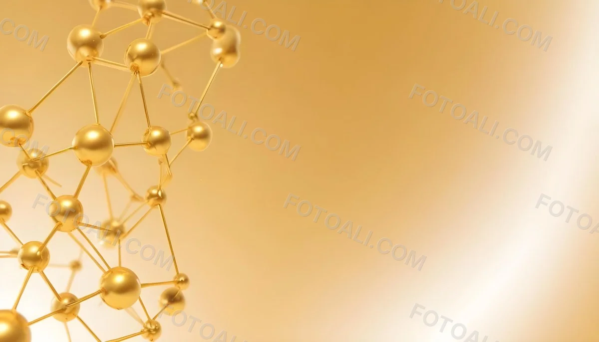 3d Model Molecular Structure With Golden Spheres Connected By Thin Lines Soft Golden Gradient Background Scientific Visualization Conceptual Design Modern Aesthetic Figure Octane Render Volumetric Highly Detailed 23 Deb2