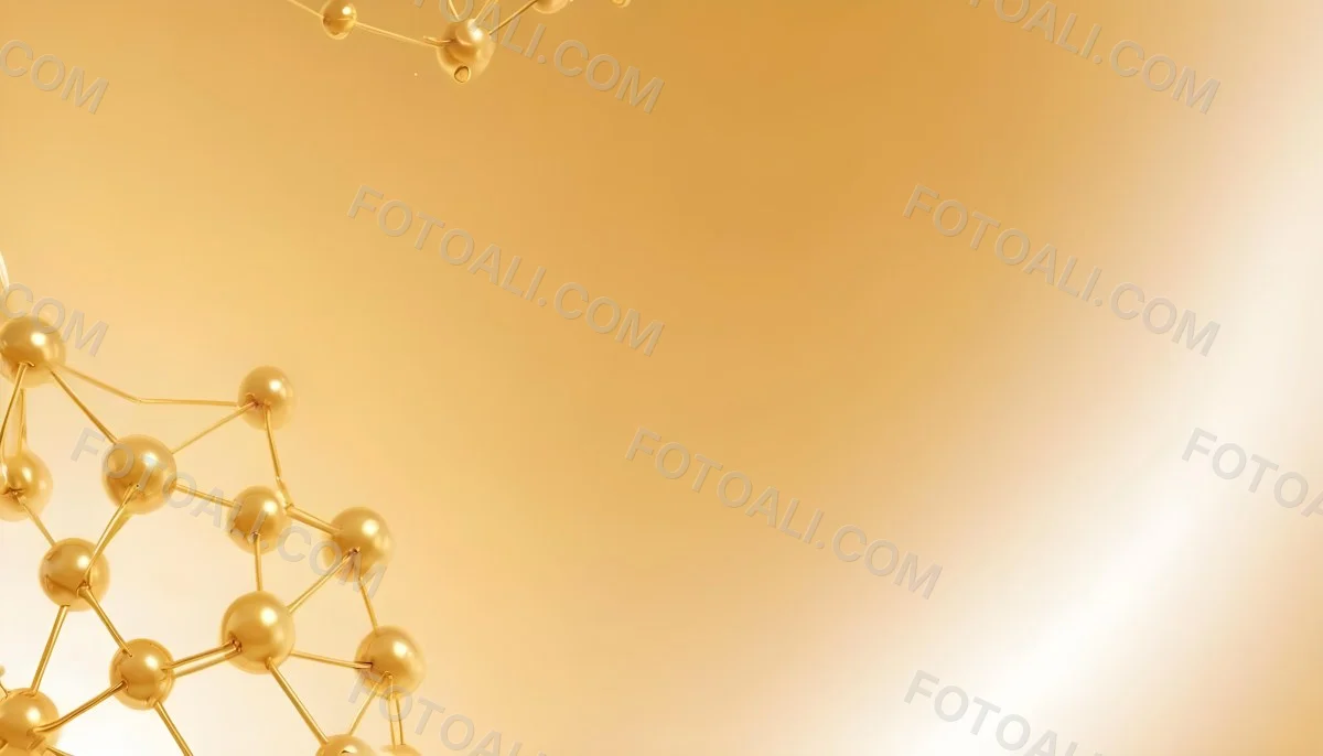 3d Model Molecular Structure With Golden Spheres Connected By Thin Lines Soft Golden Gradient Background Scientific Visualization Conceptual Design Modern Aesthetic Figure Octane Render Volumetric Highly Detailed 29 63c5