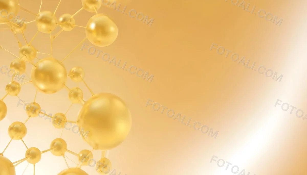 3d Model Molecular Structure With Golden Spheres Connected By Thin Lines Soft Golden Gradient Background Scientific Visualization Conceptual Design Modern Aesthetic Figure Octane Render Volumetric Highly Detailed 3 40a6
