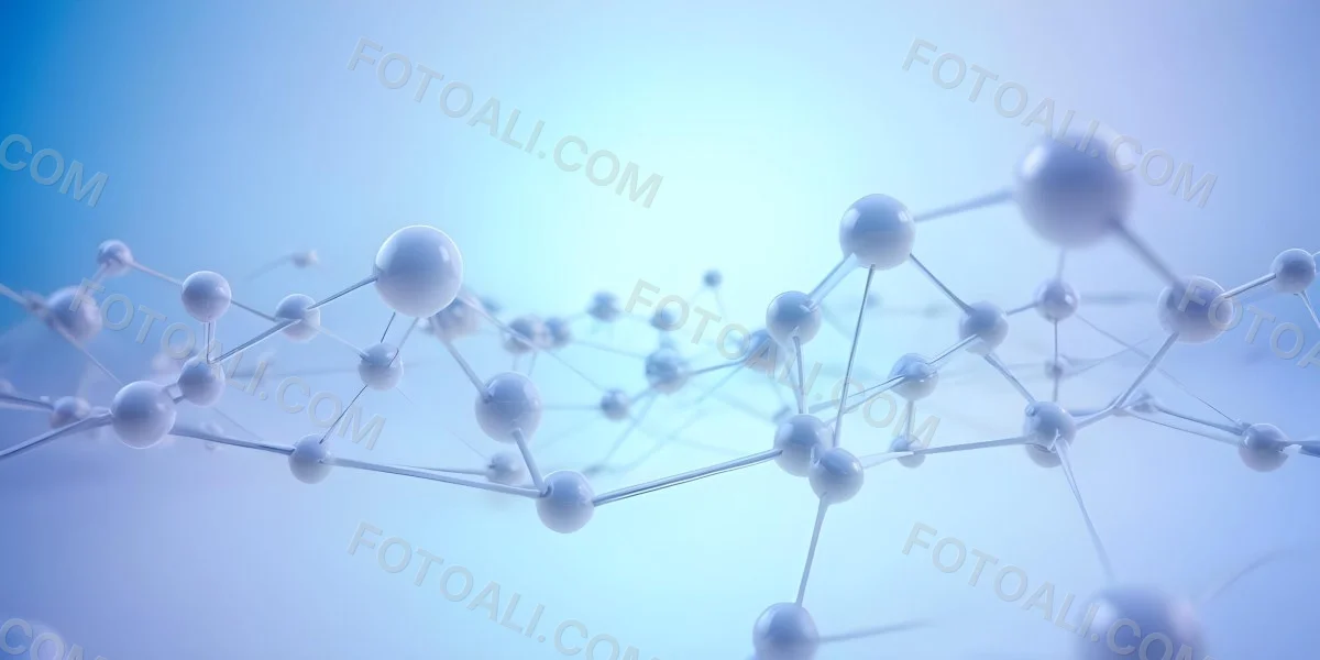 3d Model Molecular Structure With Interconnected Spheres And Lines Creating A Network Like Pattern Soft Blue And White Color Palette Minimalist Composition Clean And Modern Aesthetic Abstract Representation Of Sci 43 B6ae