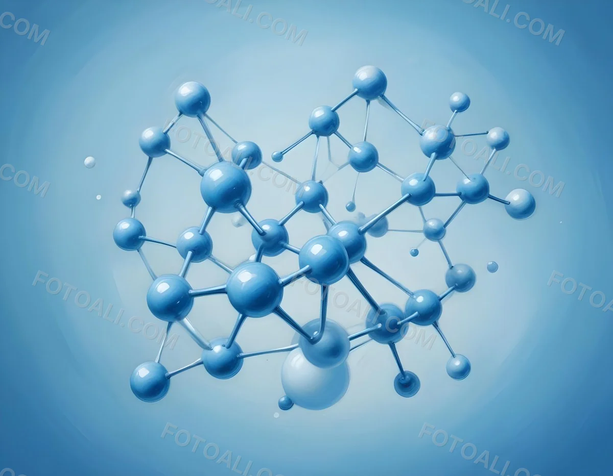 3d Model Molecular Structure With Interconnected Spheres And Rods Light Blue Color Scheme Scientific Visualization Clean And Minimalist Design Soft Lighting Abstract Background With Blurred Spheres Figure Octane 67 E5d3