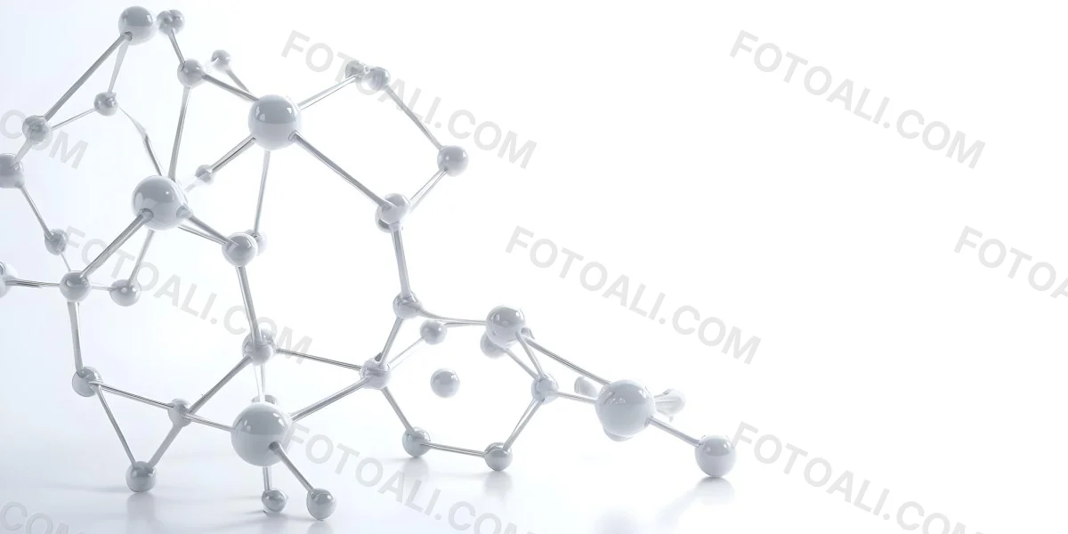 3d Model Molecular Structure With Interconnected Spheres And Rods Transparent Material Soft Shadows White Background Scientific Visualization Minimalist Composition Clean Aesthetic Modern Design Conceptual Rep 21 138d