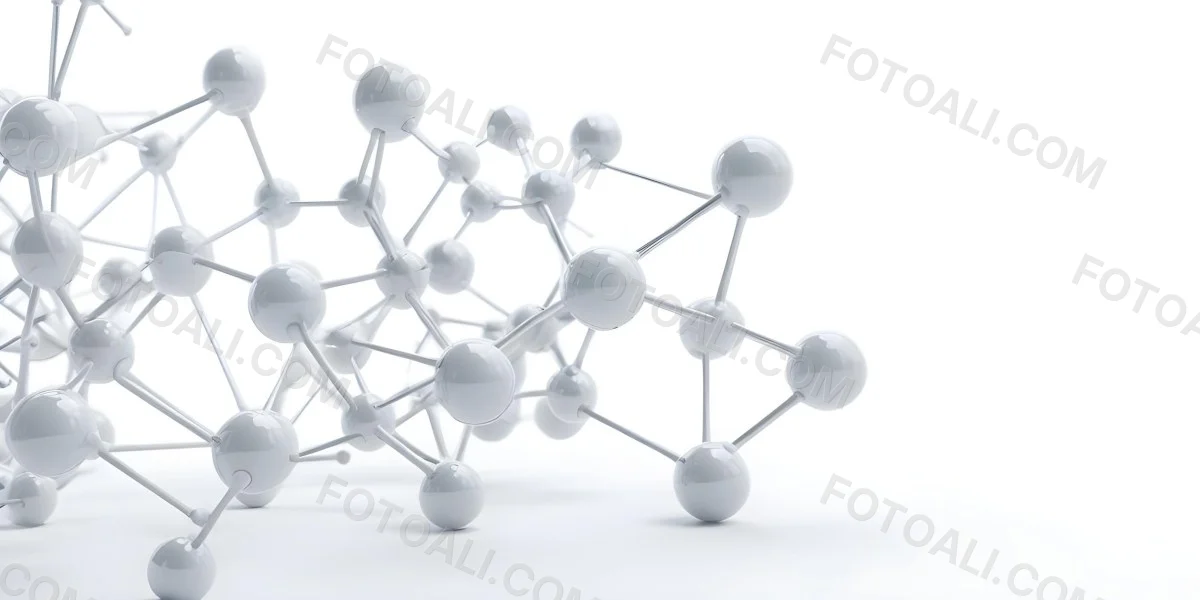 3d Model Molecular Structure With Interconnected Spheres And Rods Transparent Material Soft Shadows White Background Scientific Visualization Minimalist Composition Clean Aesthetic Modern Design Conceptual Rep 40 3d6f