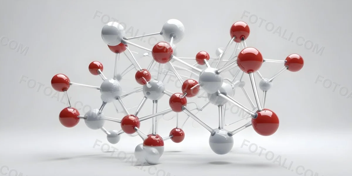 3d Model Molecular Structure With Interconnected Spheres And Rods Transparent Material Soft Shadows White Background Scientific Visualization Minimalist Composition Clean Aesthetic Modern Design Conceptual Rep 42 56fe