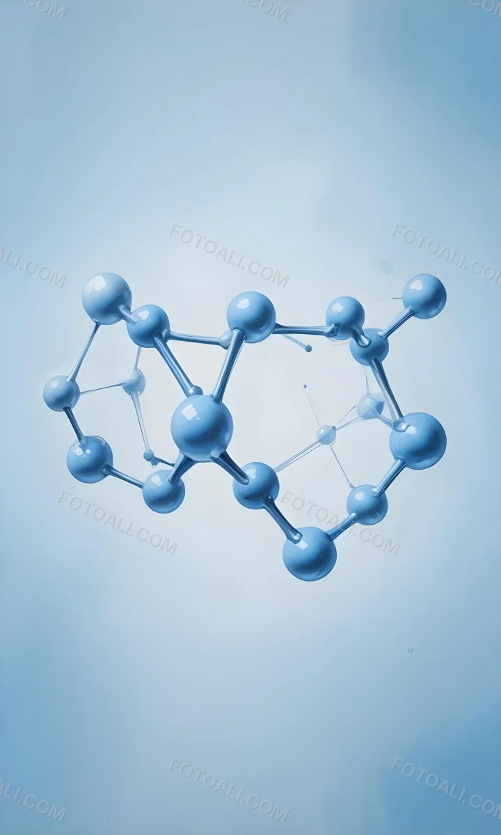 3d Model Molecular Structure With Interconnected Spheres Transparent Material Light Blue Color Scientific Representation Clean And Minimalist Design Soft Lighting Abstract Background Figure Octane Render Volumet 11 F9f1
