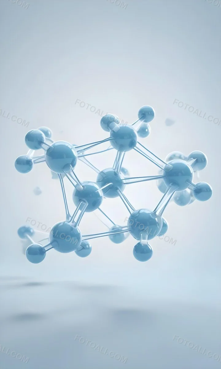 3d Model Molecular Structure With Interconnected Spheres Transparent Material Light Blue Color Scientific Representation Clean And Minimalist Design Soft Lighting Abstract Background Figure Octane Render Volumet 37 5fe8
