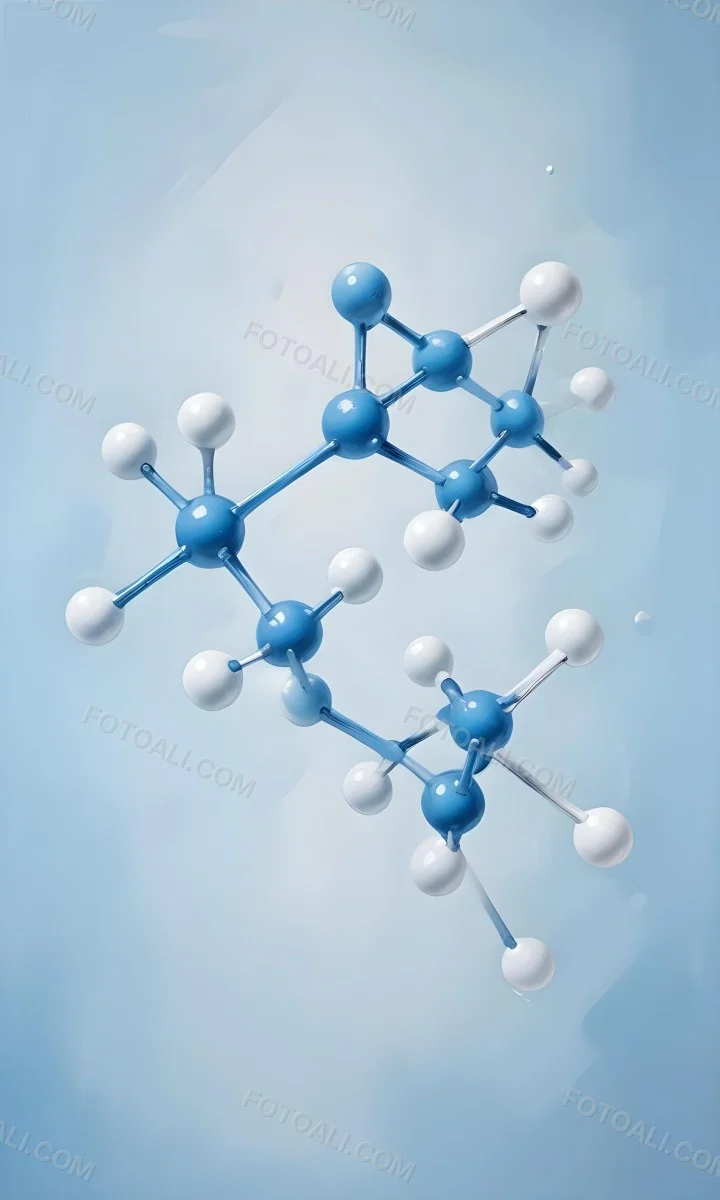3d Model Molecular Structure With Interconnected Spheres Transparent Material Light Blue Color Scientific Representation Clean And Minimalist Design Soft Lighting Abstract Background Figure Octane Render Volumet 51 0e8e