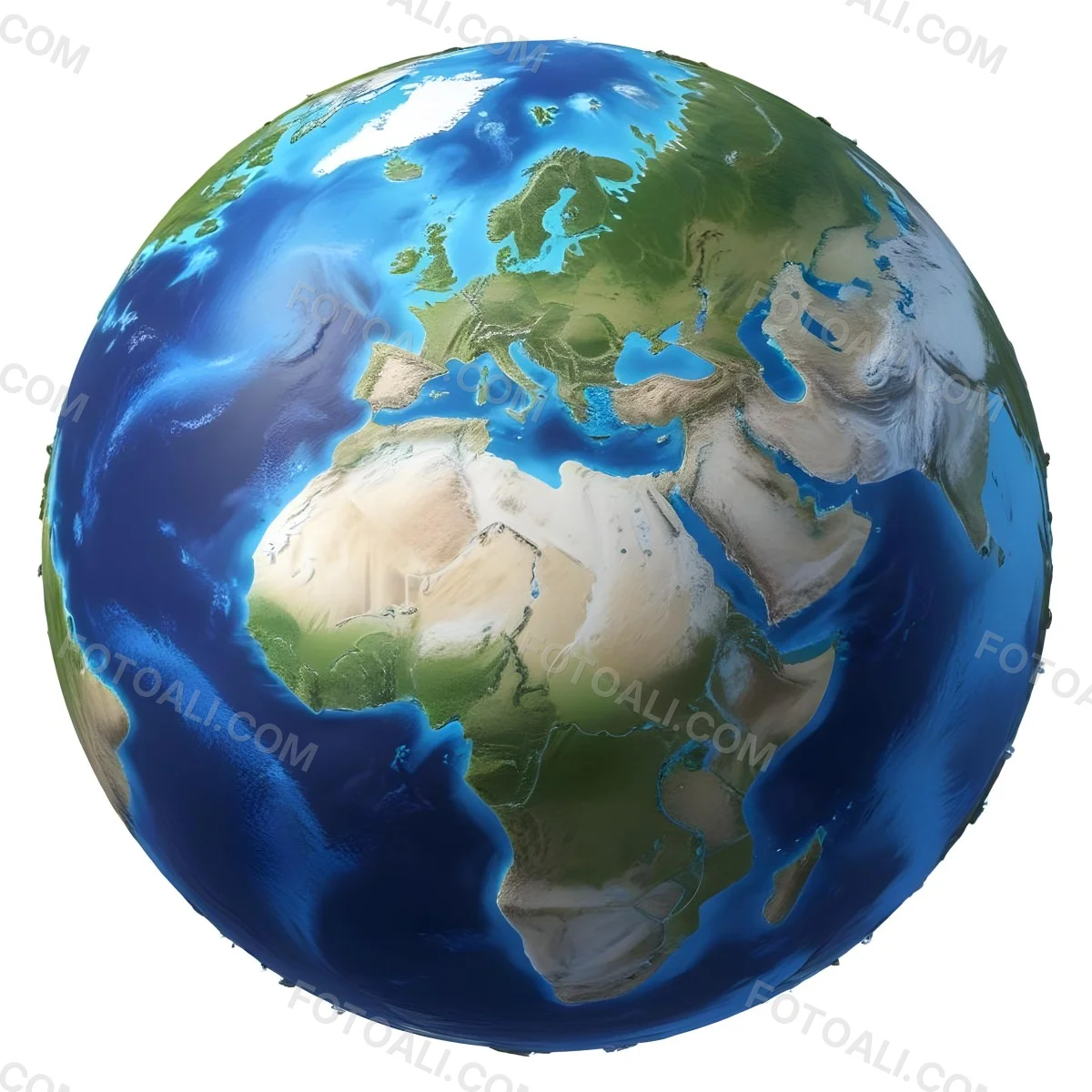 3d Model Planet Earth With Detailed Continents Oceans And Ice Caps Showcasing Europe Africa And Parts Of Asia Isolated On A White Background Figure Octane Render Volumetric Highly Detailed Videogame Aesthet 34 384f