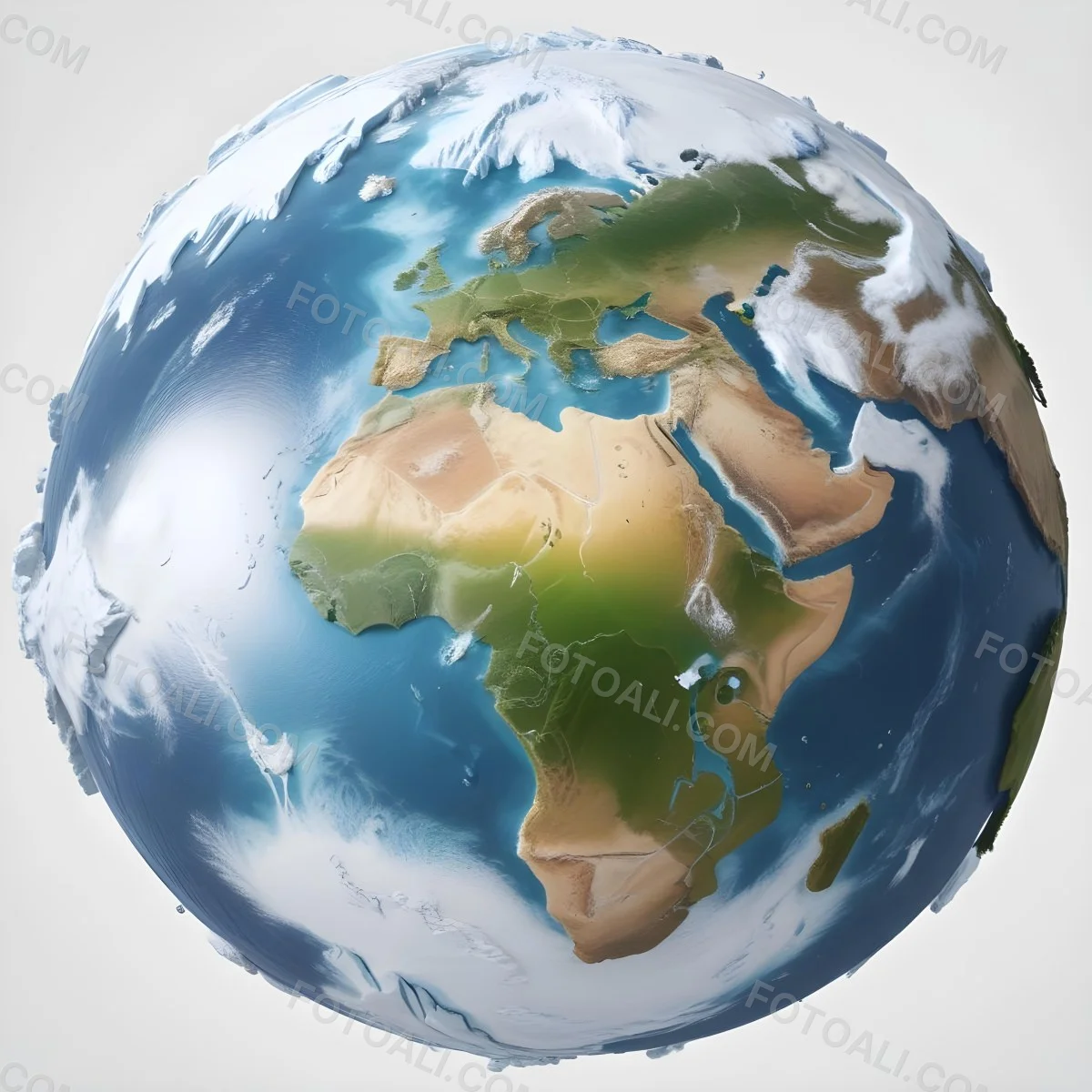 3d Model Planet Earth With Detailed Continents Oceans And Ice Caps Showcasing Europe Africa And Parts Of Asia Isolated On A White Background Figure Octane Render Volumetric Highly Detailed Videogame Aesthet 36 Ea00