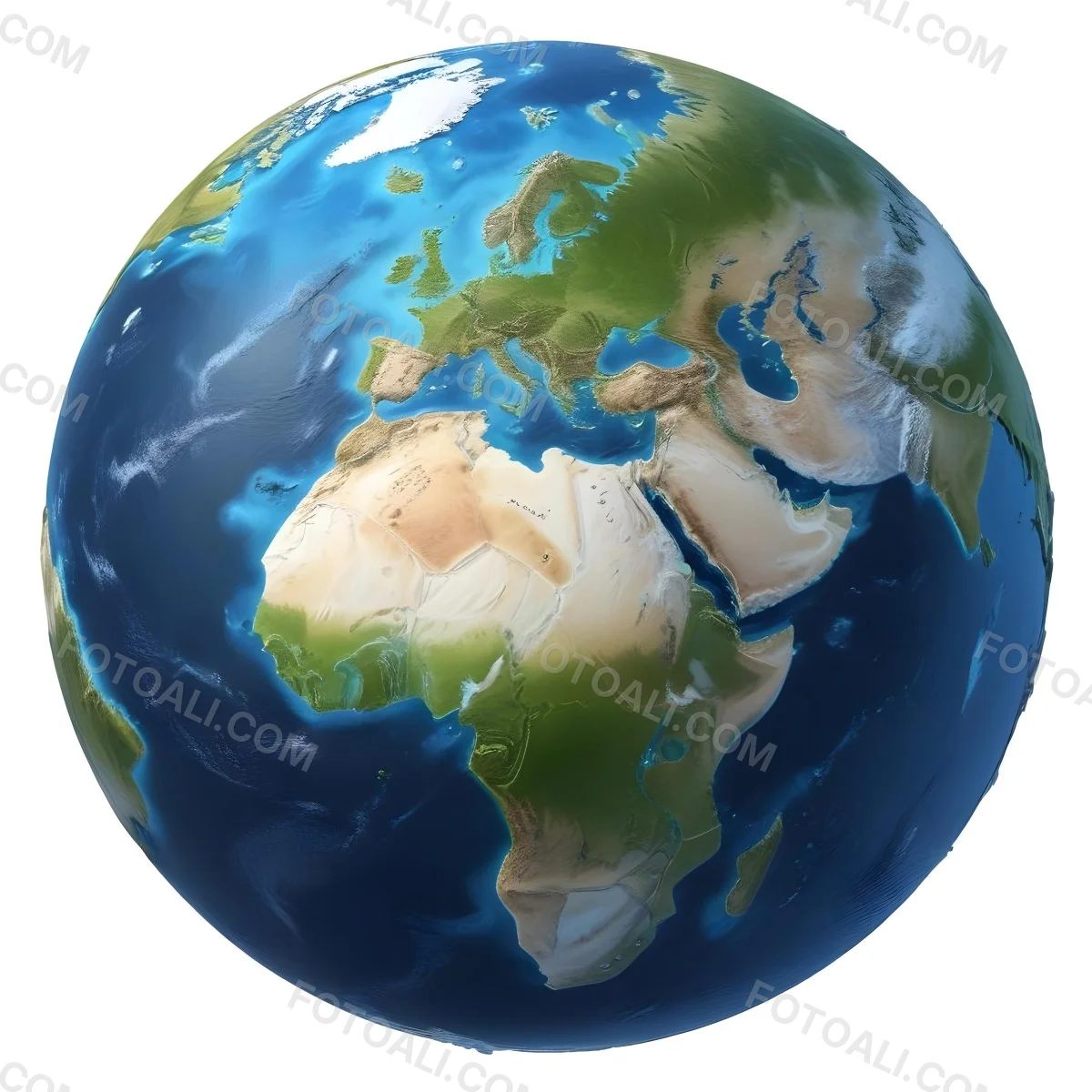3d Model Planet Earth With Detailed Continents Oceans And Ice Caps Showcasing Europe Africa And Parts Of Asia Isolated On A White Background Figure Octane Render Volumetric Highly Detailed Videogame Aesthet 9 B99c