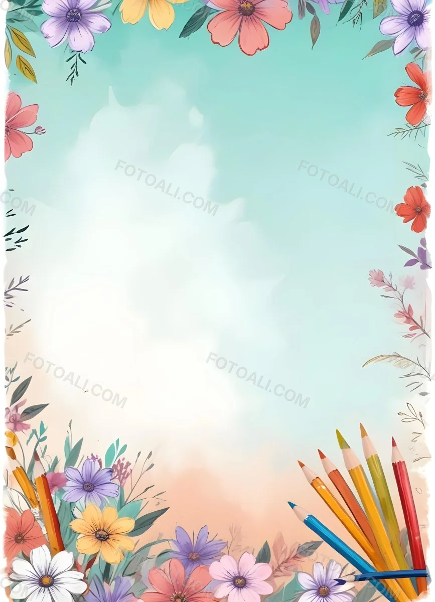 3d Model School Background With Flowers And Pencils Figure Octane Render Volumetric Highly Detailed Videogame Aesthetic 35 3eb8