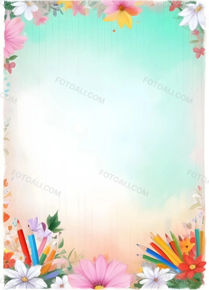 3d Model School Background With Flowers And Pencils Figure Octane Render Volumetric Highly Detailed Videogame Aesthetic 49 3672