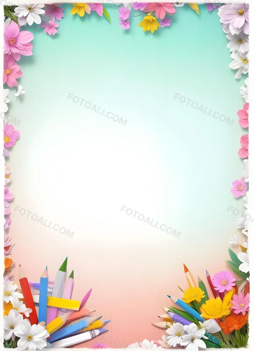 3d Model School Background With Flowers And Pencils Figure Octane Render Volumetric Highly Detailed Videogame Aesthetic 80 26b8