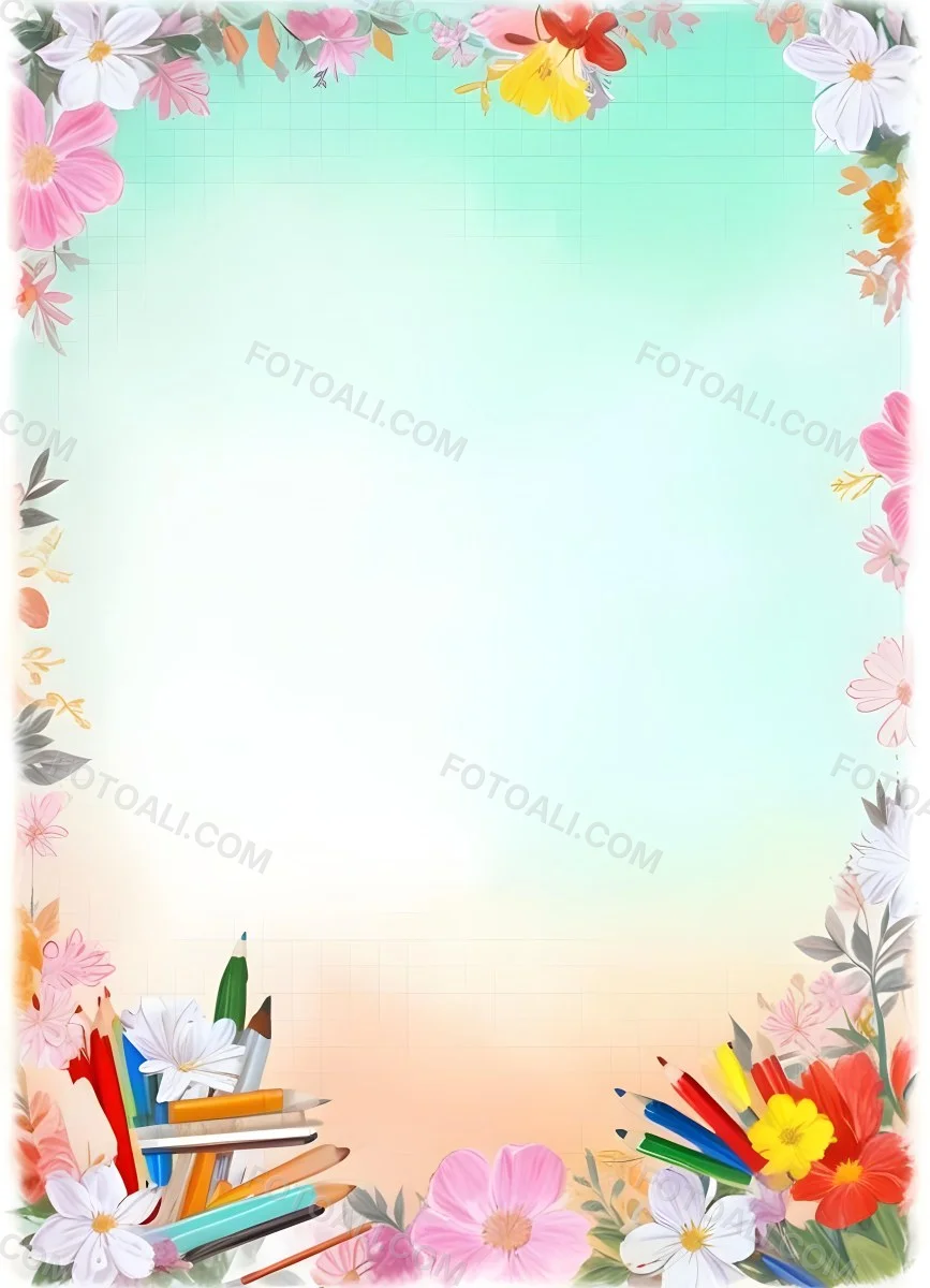 3d Model School Background With Flowers And Pencils Figure Octane Render Volumetric Highly Detailed Videogame Aesthetic 9 180e