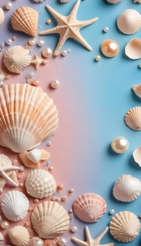 3d Model Seashells Pearls And Other Marine Elements On A Pastel Colored Background Figure Octane Render Volumetric Highly Detailed Videogame Aesthetic 1 1ba4
