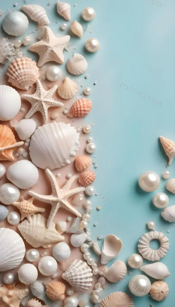 3d Model Seashells Pearls And Other Marine Elements On A Pastel Colored Background Figure Octane Render Volumetric Highly Detailed Videogame Aesthetic 2 7050