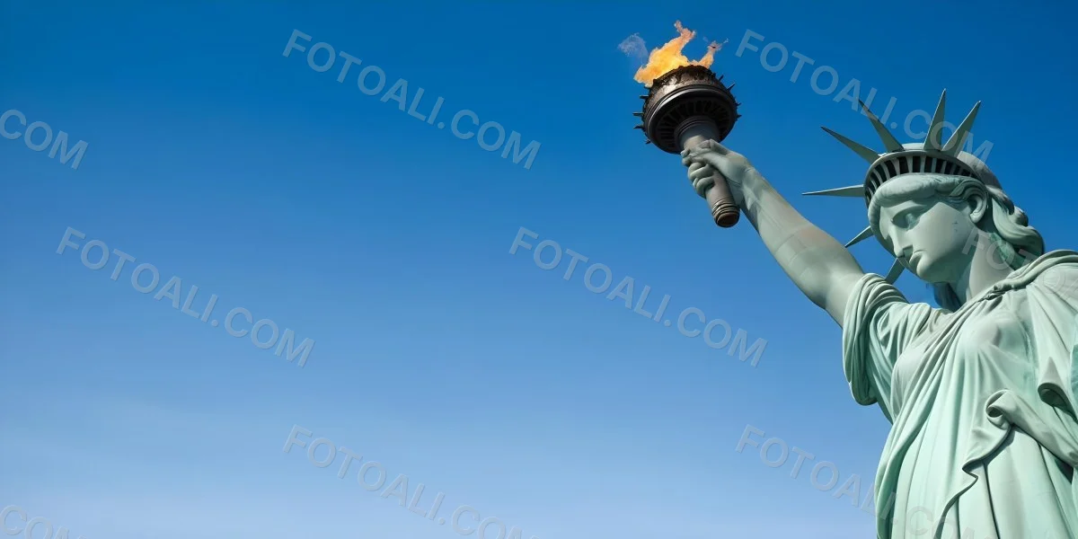 3d Model Statue Of Liberty Arm Holding The Torch Blue Sky Background Figure Octane Render Volumetric Highly Detailed Videogame Aesthetic 12 1a0c