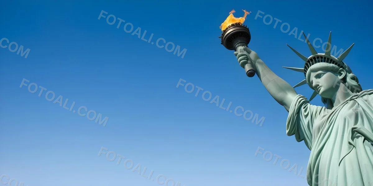 3d Model Statue Of Liberty Arm Holding The Torch Blue Sky Background Figure Octane Render Volumetric Highly Detailed Videogame Aesthetic 16 C287