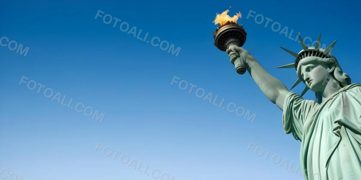 3d Model Statue Of Liberty Arm Holding The Torch Blue Sky Background Figure Octane Render Volumetric Highly Detailed Videogame Aesthetic 2 Fdf9