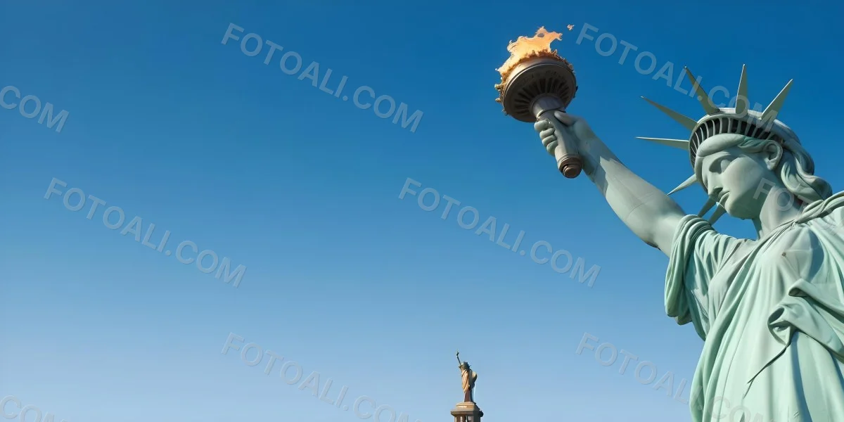 3d Model Statue Of Liberty Arm Holding The Torch Blue Sky Background Figure Octane Render Volumetric Highly Detailed Videogame Aesthetic 28 Fb03