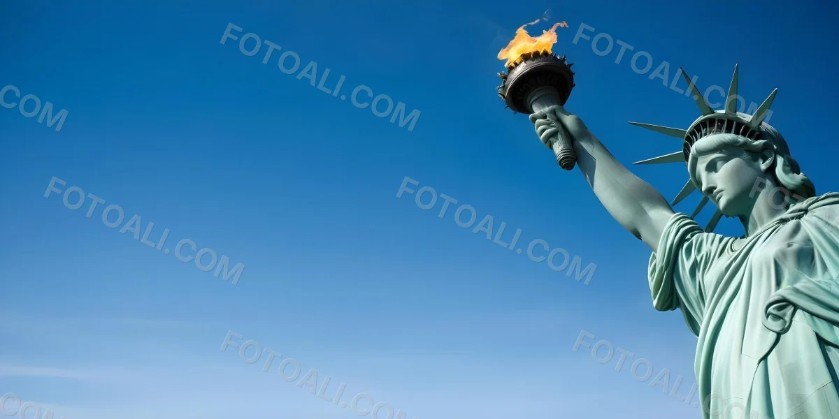 3d Model Statue Of Liberty Arm Holding The Torch Blue Sky Background Figure Octane Render Volumetric Highly Detailed Videogame Aesthetic 41 7307