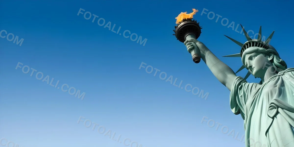 3d Model Statue Of Liberty Arm Holding The Torch Blue Sky Background Figure Octane Render Volumetric Highly Detailed Videogame Aesthetic 5 6298