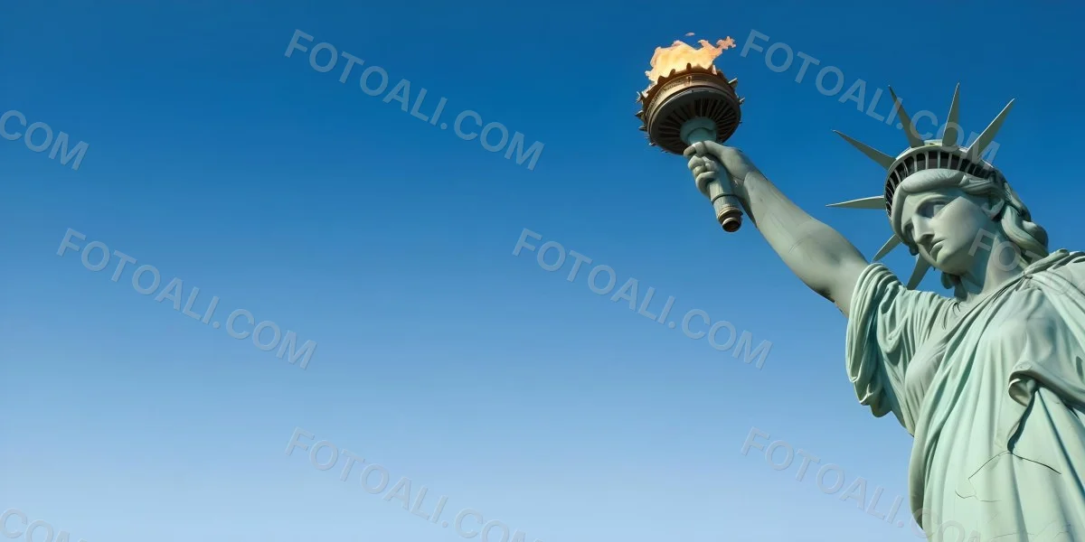 3d Model Statue Of Liberty Arm Holding The Torch Blue Sky Background Figure Octane Render Volumetric Highly Detailed Videogame Aesthetic 6 F5be