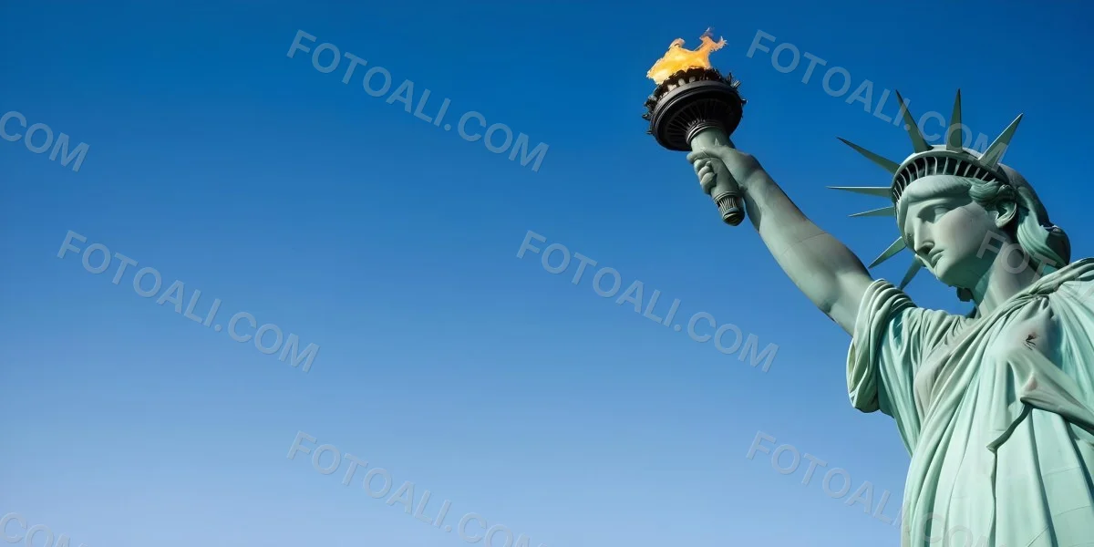 3d Model Statue Of Liberty Arm Holding The Torch Blue Sky Background Figure Octane Render Volumetric Highly Detailed Videogame Aesthetic 9 01f9