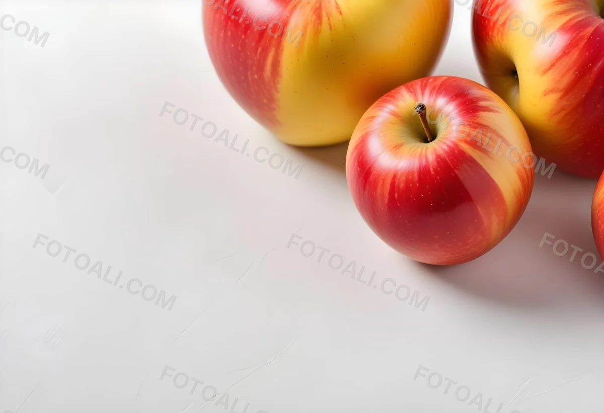 3d Model Two Red And Yellow Apples On A Light Back 108 33c9