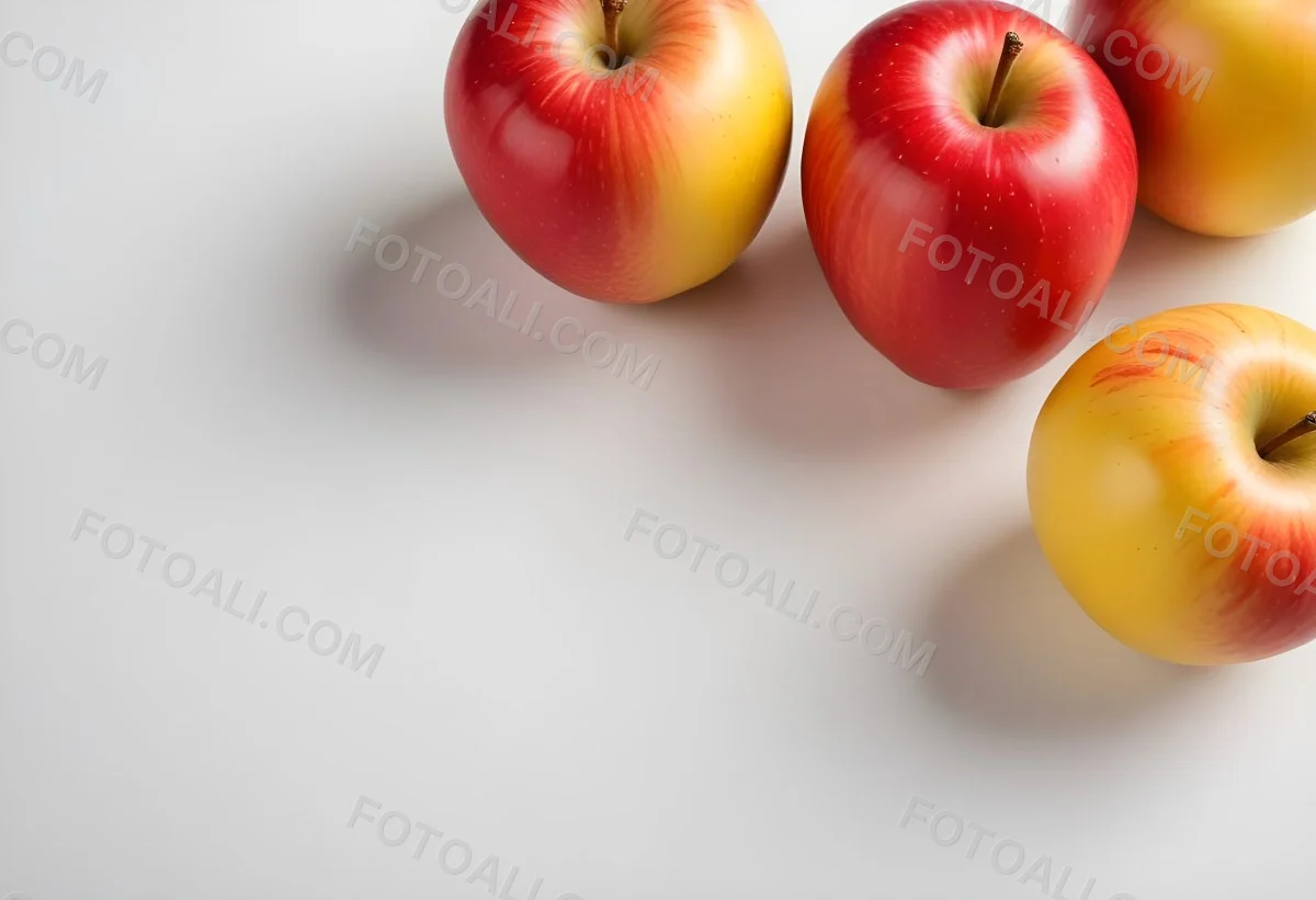 3d Model Two Red And Yellow Apples On A Light Back 117 1ad9