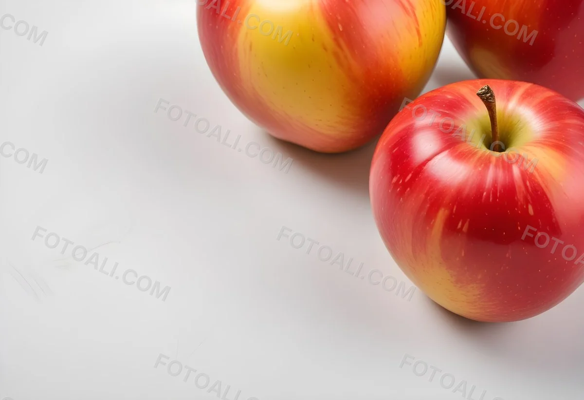 3d Model Two Red And Yellow Apples On A Light Back 88 Dc18