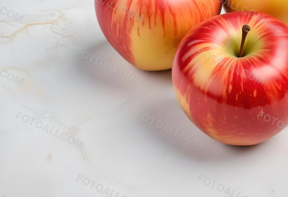 3d Model Two Red And Yellow Apples On A Light Back 89 Ec66