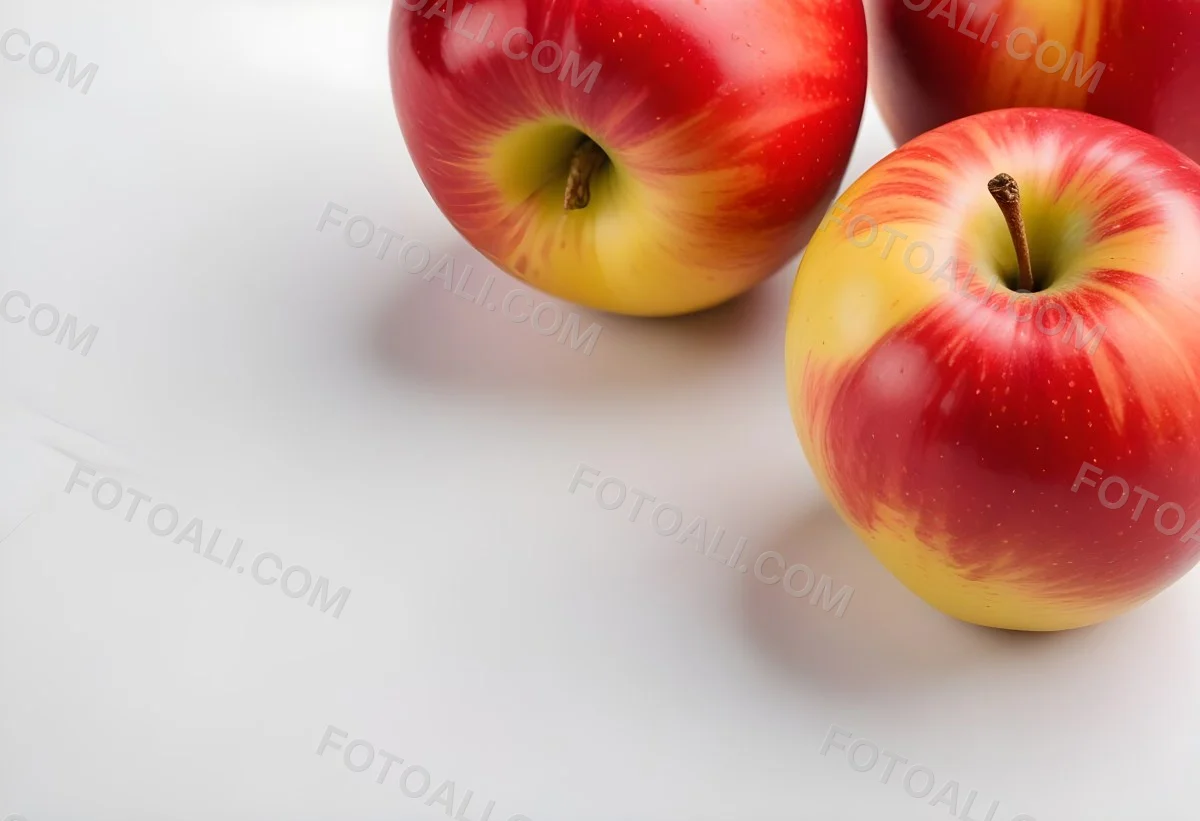 3d Model Two Red And Yellow Apples On A Light Back 92 Fed6