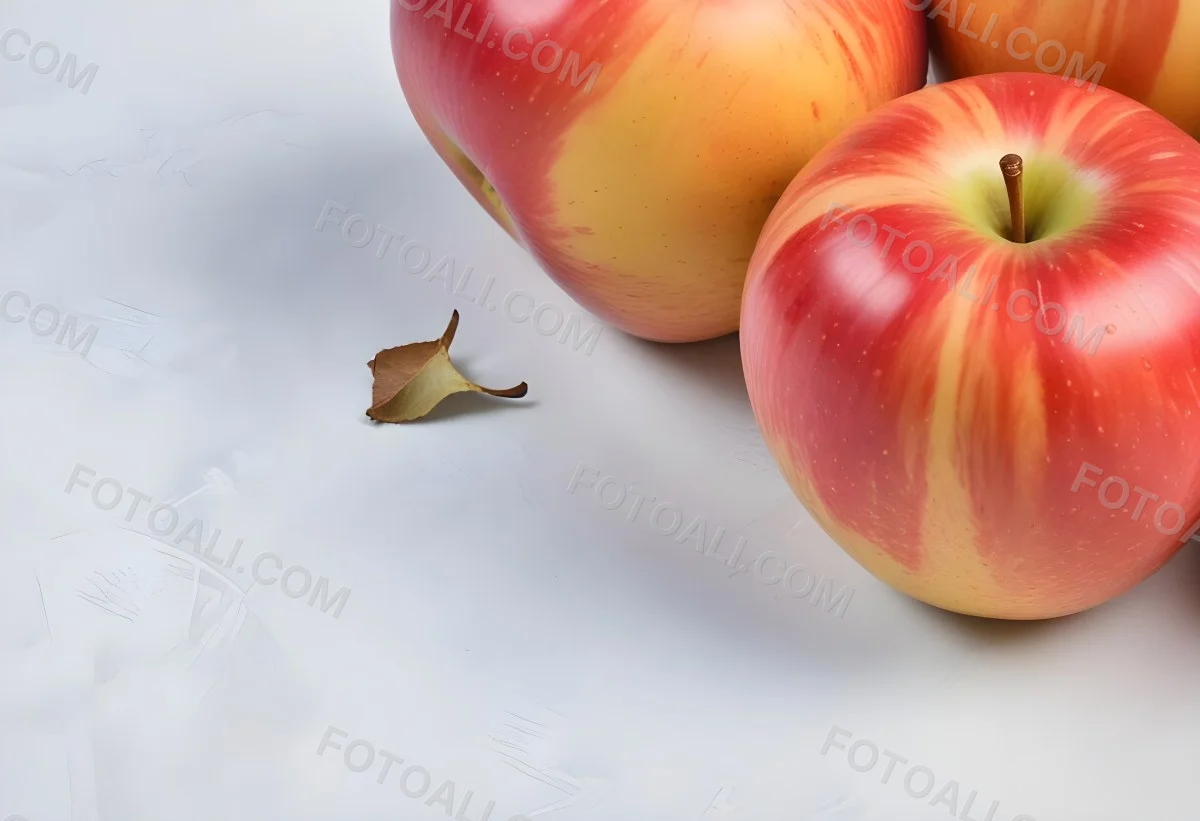 3d Model Two Red And Yellow Apples On A Light Back 97 1355