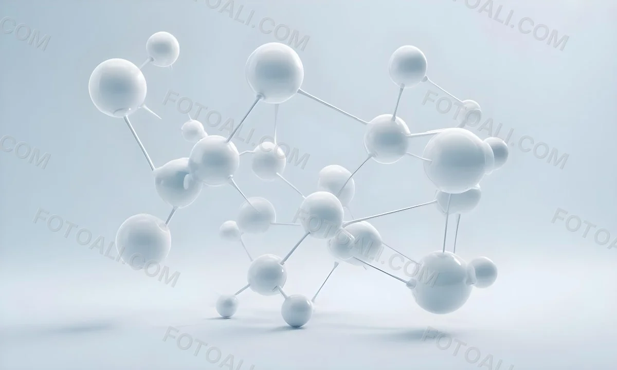 3d Model White Spheres Connected By Thin Rods Forming A Molecular Structure Soft Lighting Clean And Minimalist Design Scientific Visualization Abstract Representation Light Blue Background Figure Octane Render 11 63fb