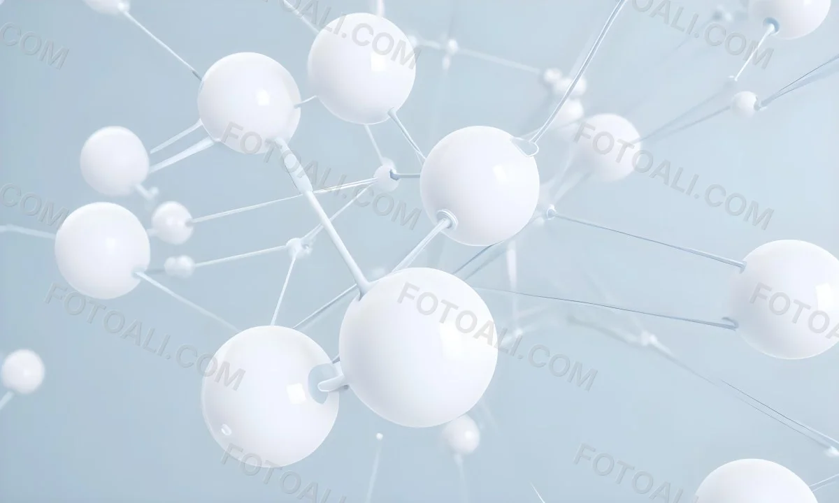 3d Model White Spheres Connected By Thin Rods Forming A Molecular Structure Soft Lighting Clean And Minimalist Design Scientific Visualization Abstract Representation Light Blue Background Figure Octane Render 5 6fef
