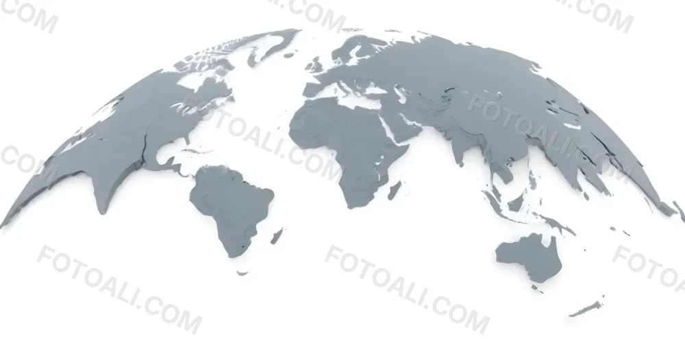 3d Model World Map With Continents In Gray And White Centered On Africa And Europe With A Curved Perspective Simple And Minimalist Design Figure Octane Render Volumetric Highly Detailed Videogame Aesthetic 18 5ef4