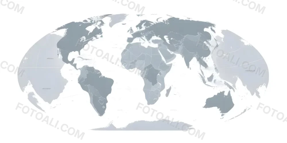 3d Model World Map With Continents In Gray And White Centered On Africa And Europe With A Curved Perspective Simple And Minimalist Design Figure Octane Render Volumetric Highly Detailed Videogame Aesthetic 36 Ba64