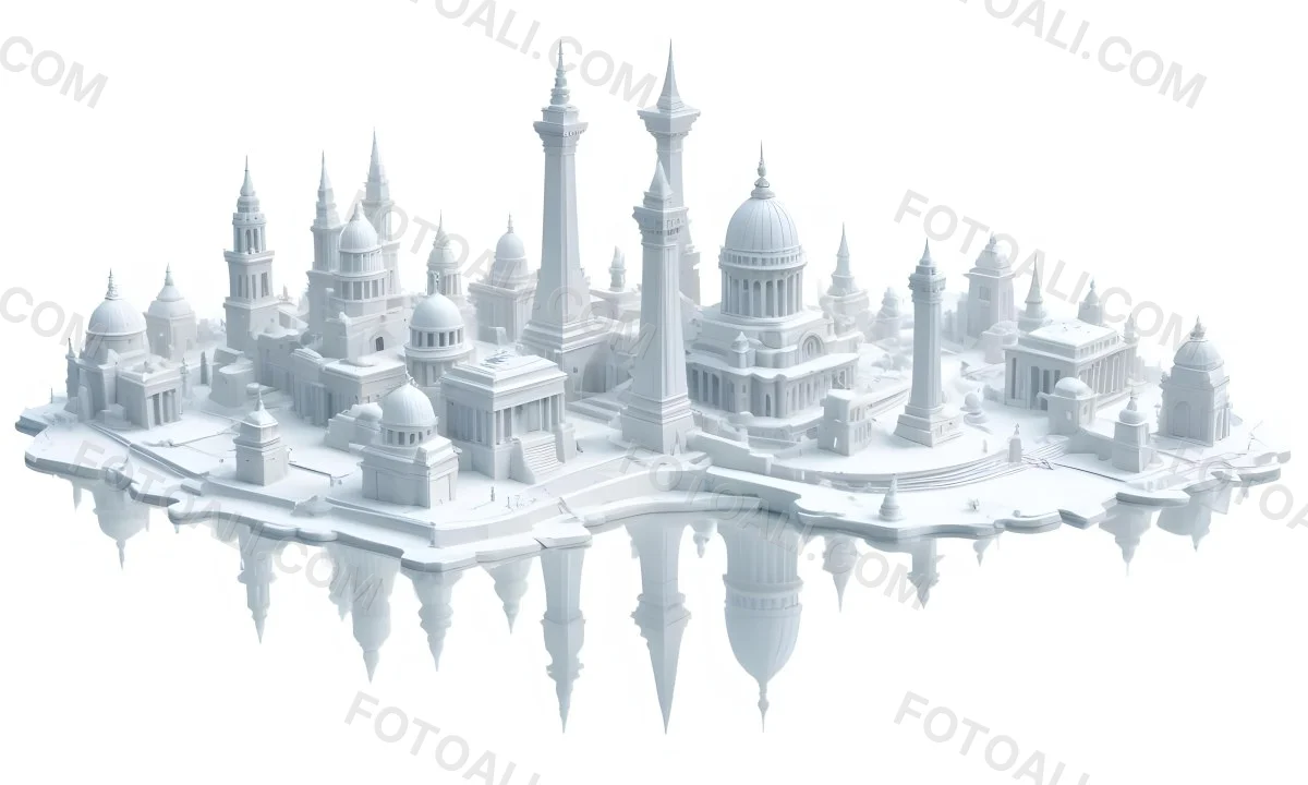3d Model World Monuments In White Background Figure Octane Render Volumetric Highly Detailed Videogame Aesthetic 17 A98c