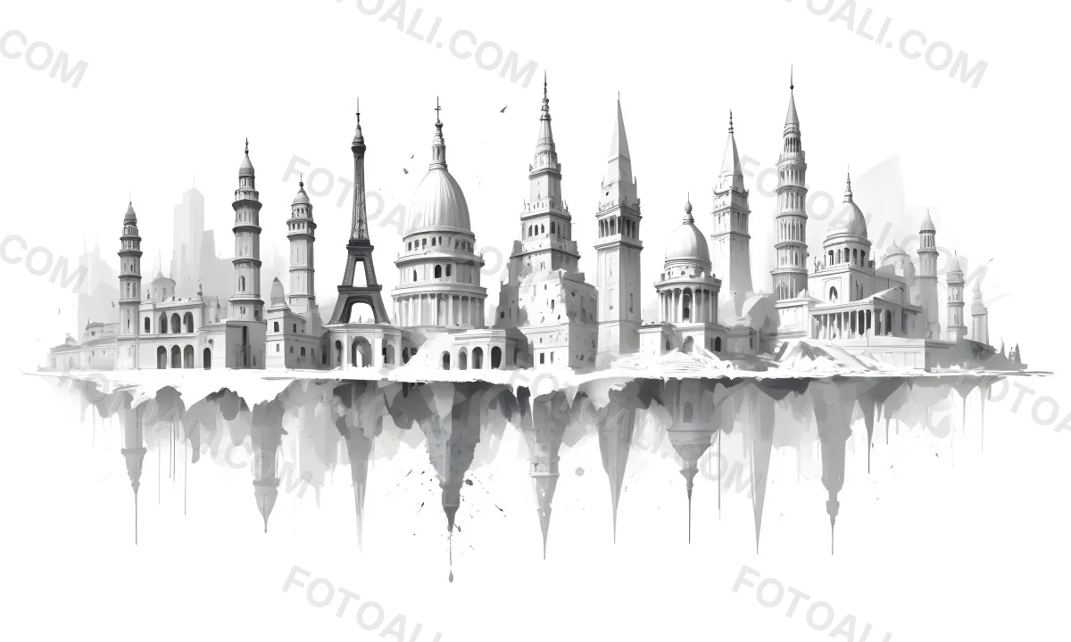 3d Model World Monuments In White Background Figure Octane Render Volumetric Highly Detailed Videogame Aesthetic 56 0537