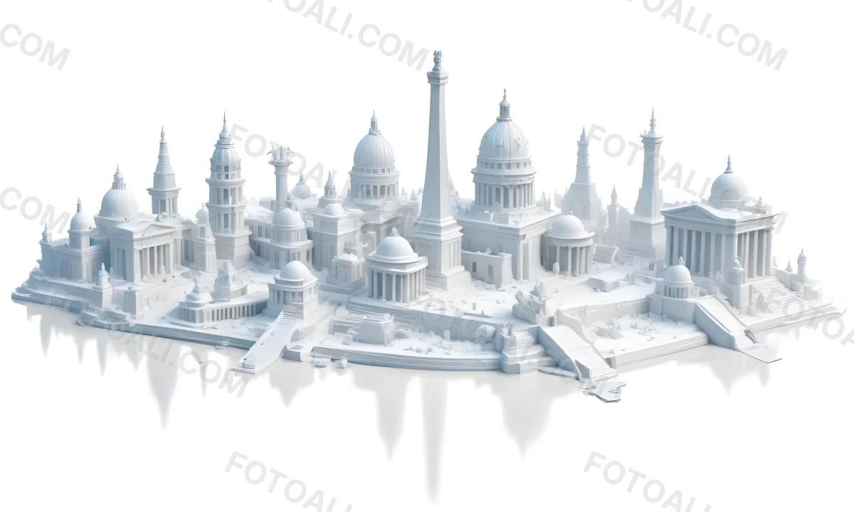 3d Model World Monuments In White Background Figure Octane Render Volumetric Highly Detailed Videogame Aesthetic 67 13ec