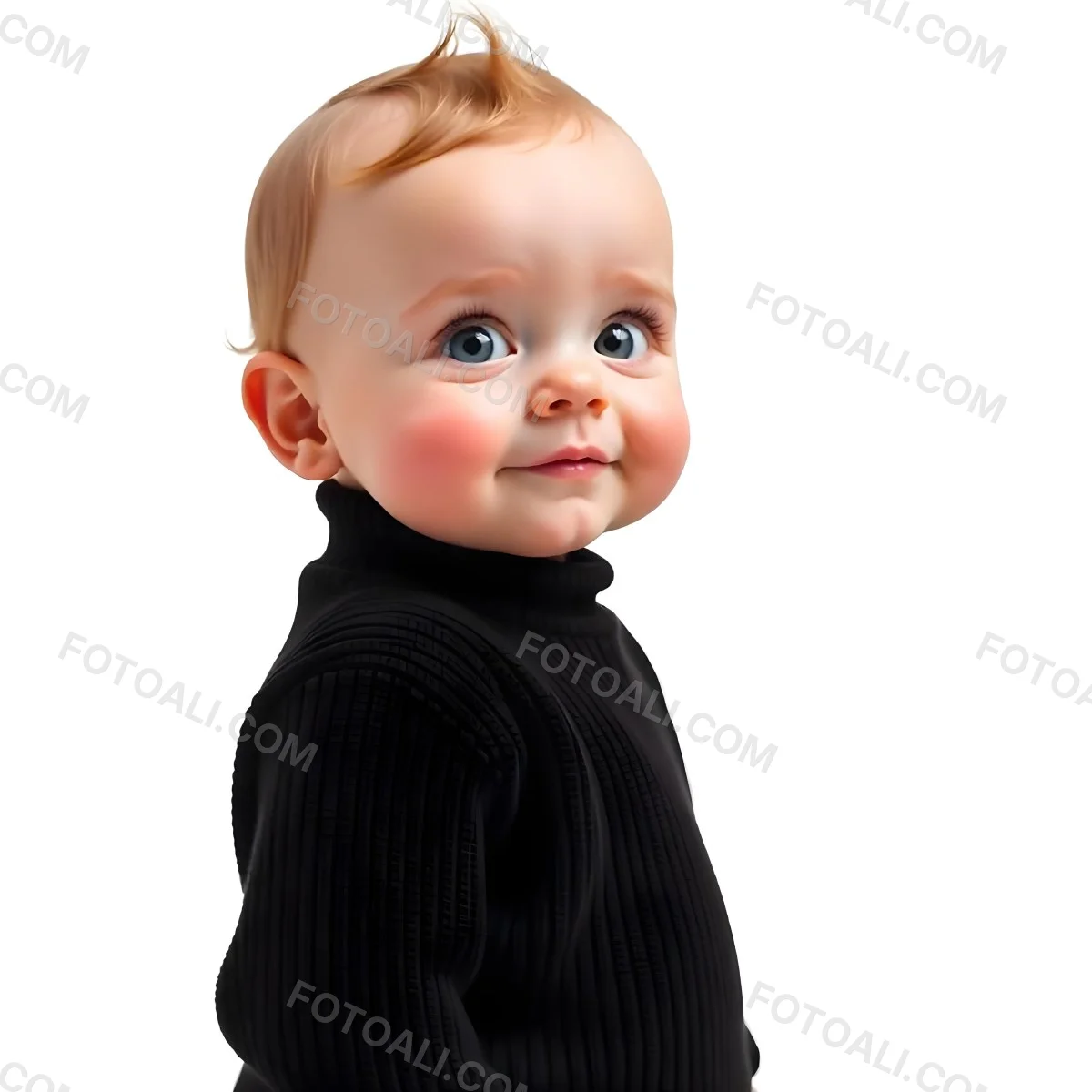 A 1 Year Old Caucasian Baby Girl With Black Hair And Brown Eyes Wearing A Black Sweater Smiling At The Camera 10 Ae69