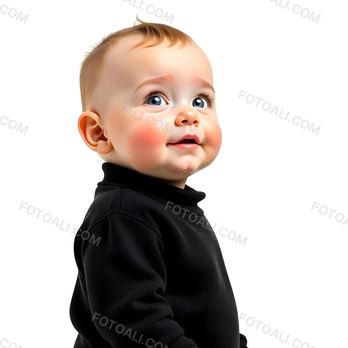 A 1 Year Old Caucasian Baby Girl With Black Hair And Brown Eyes Wearing A Black Sweater Smiling At The Camera 3 5ce8