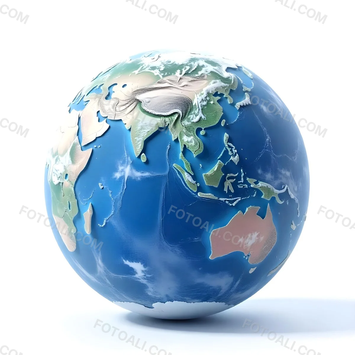 A 3d Render Of Planet Earth With Visible Continents Oceans And Cloud Cover Set Against A Plain White Background 1 4396