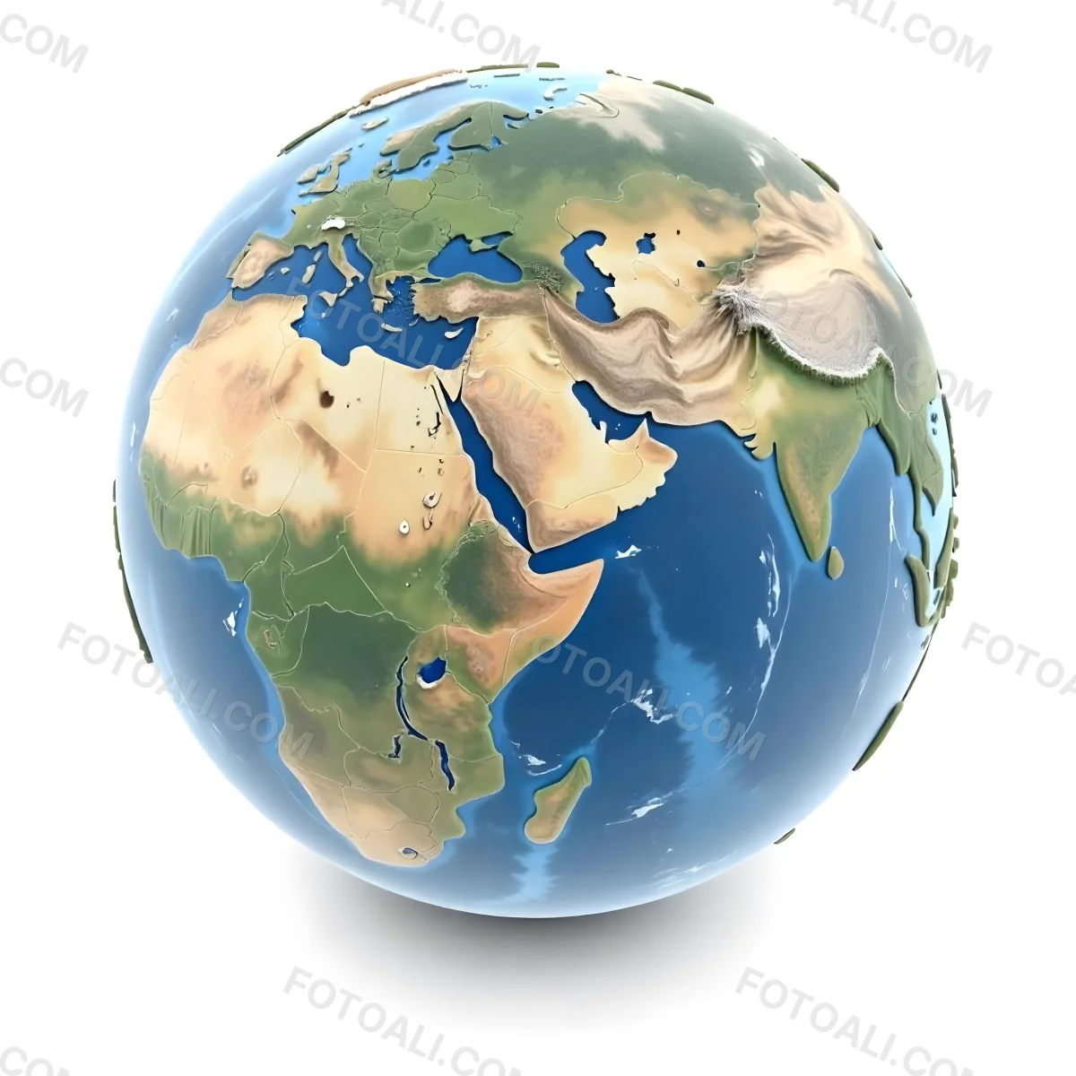 A 3d Render Of Planet Earth With Visible Continents Oceans And Cloud Cover Set Against A Plain White Background 3 Fa3f