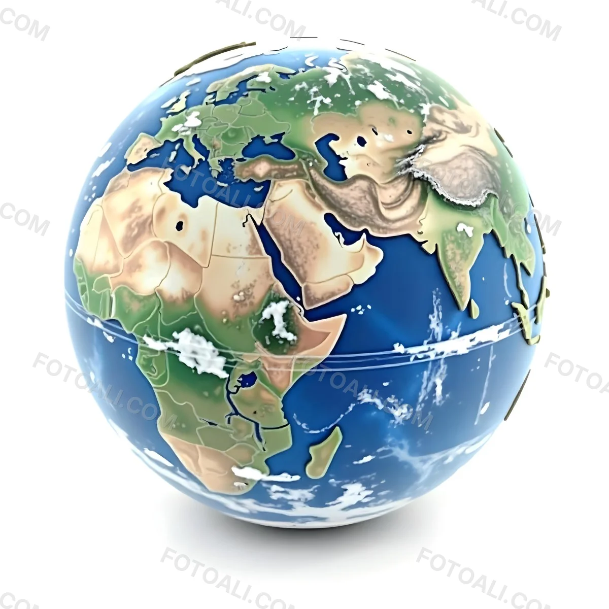 A 3d Render Of Planet Earth With Visible Continents Oceans And Cloud Cover Set Against A Plain White Background 7 3946