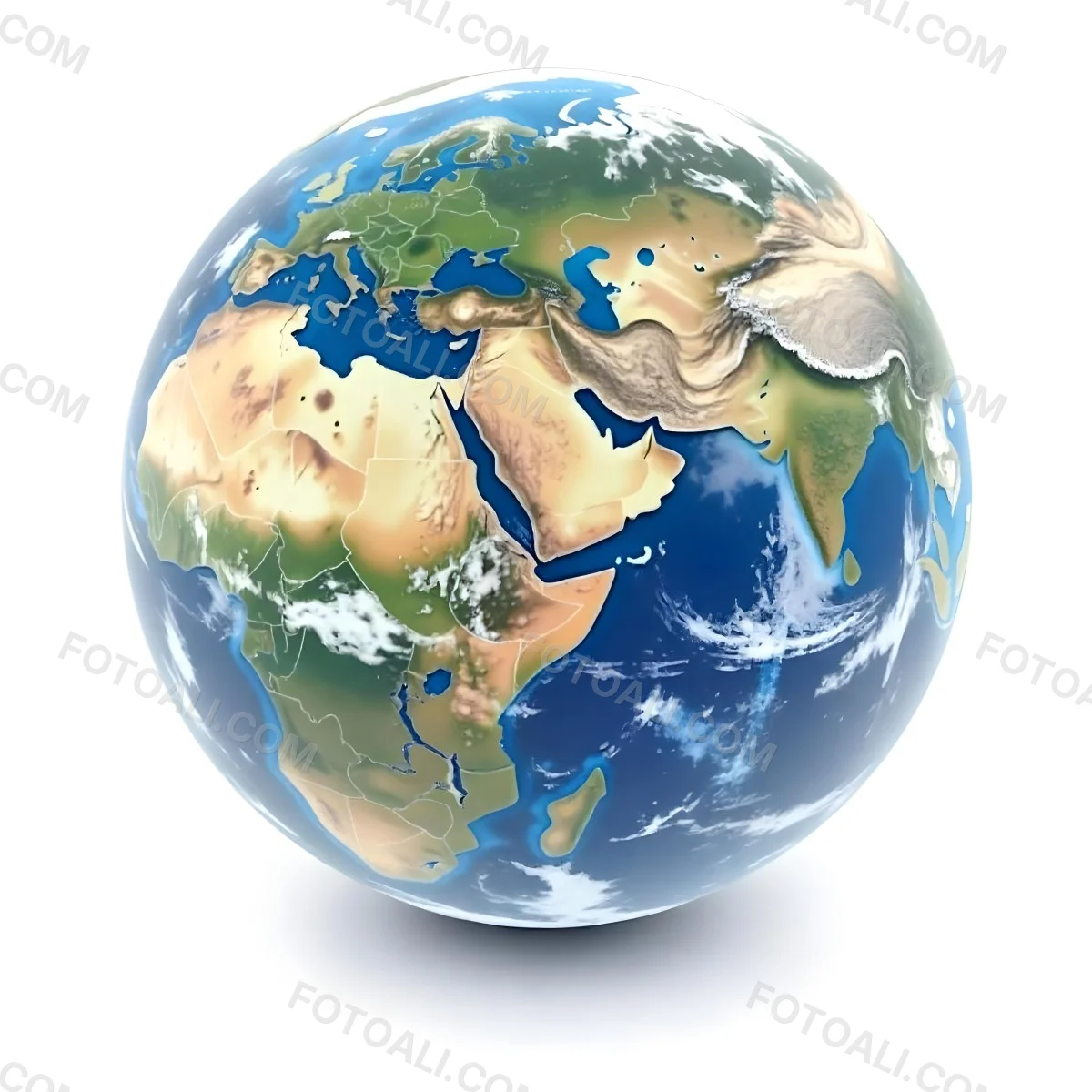 A 3d Render Of Planet Earth With Visible Continents Oceans And Cloud Cover Set Against A Plain White Background 8 35be