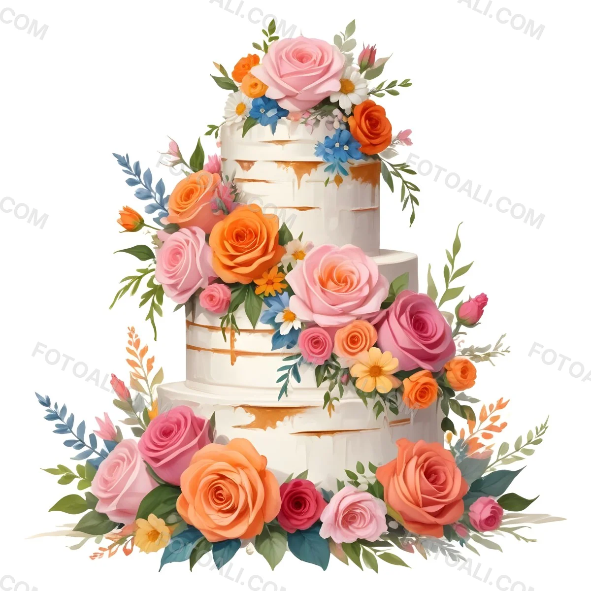 A Beautiful Multi Tiered Wedding Cake Decorated With An Assortment Of Pink Flowers Including Roses And Other Floral Elements 23 81e1