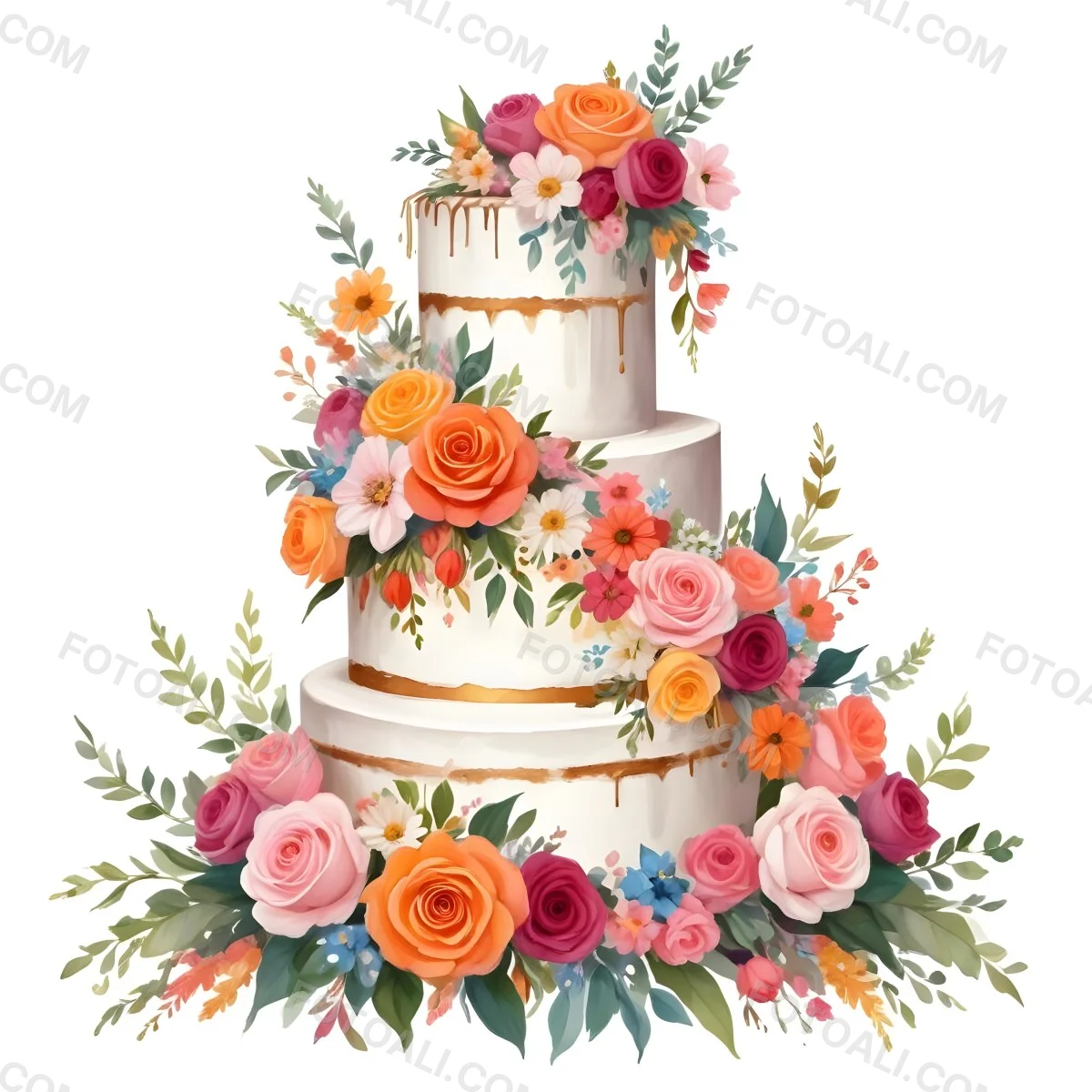 A Beautiful Multi Tiered Wedding Cake Decorated With An Assortment Of Pink Flowers Including Roses And Other Floral Elements 64 4d10