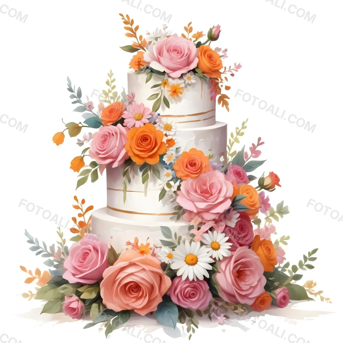 A Beautiful Multi Tiered Wedding Cake Decorated With An Assortment Of Pink Flowers Including Roses And Other Floral Elements 67 51a2